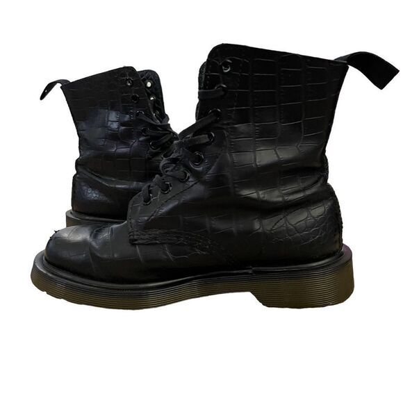 Dr. Martens Black Pascal Croco Embossed Boots ~ Size US 6 - Picture 10 of 12